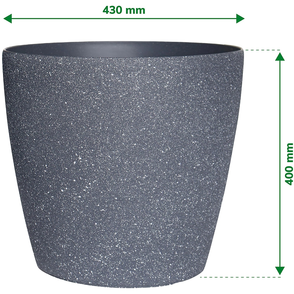 Ghiveci flori VERVE, plastic, D 43 cm, negru