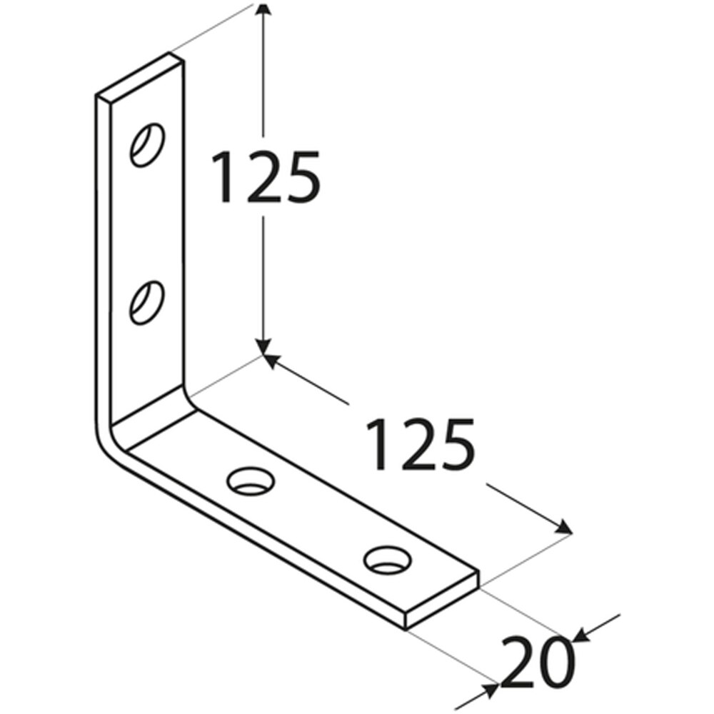 Coltar unghi ingust DMX , 125 x 125 x 4 mm, otel