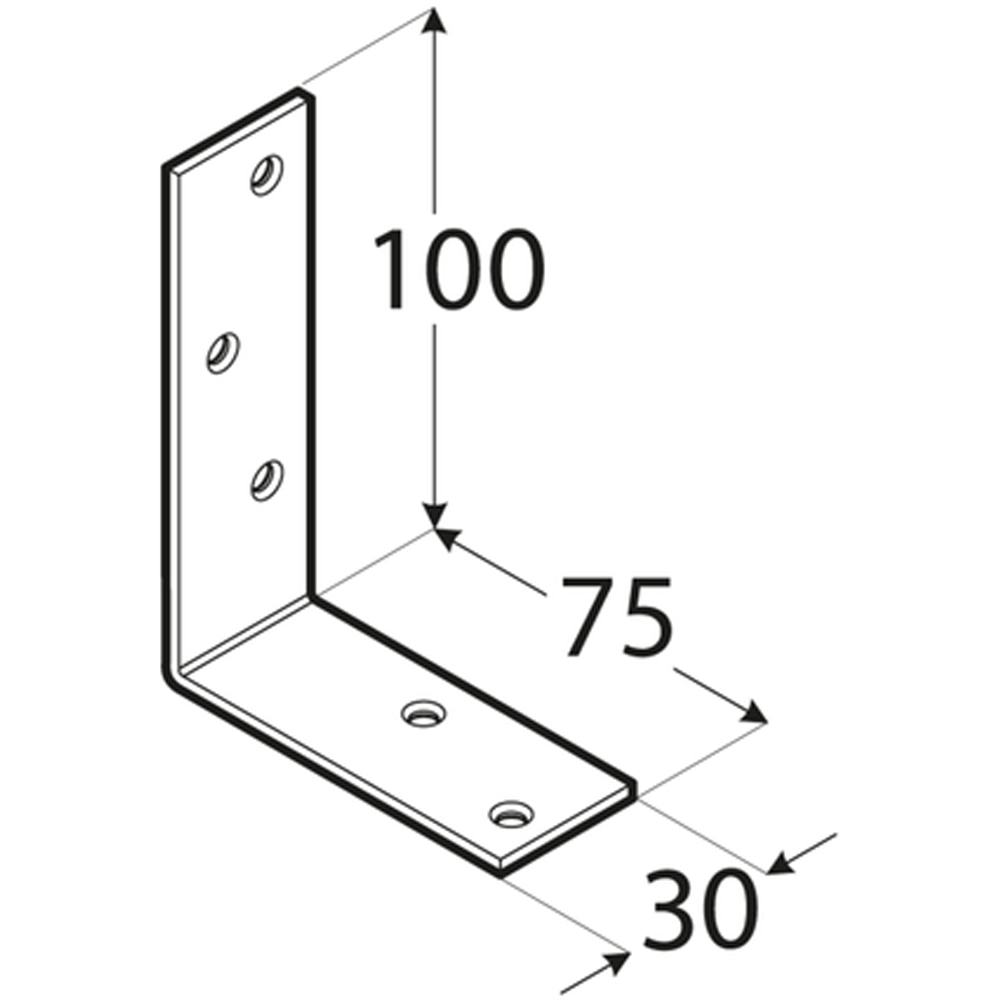 Coltar constructii DMX, 100 x 75 x 30 x 3 mm, otel