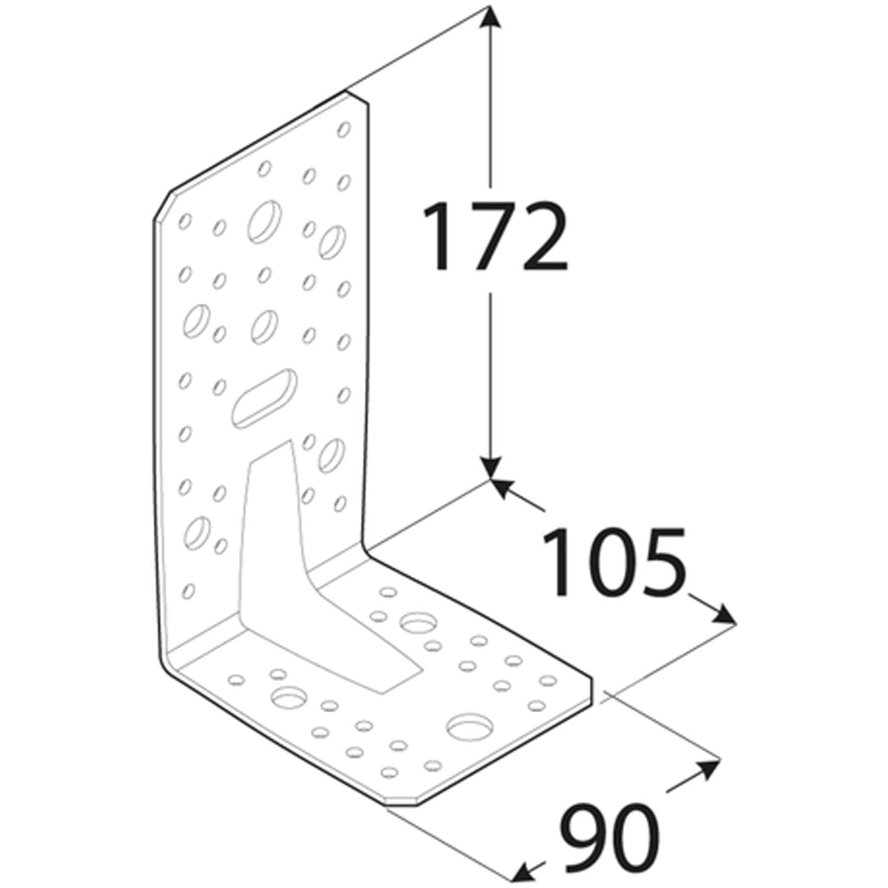 Coltar ranforsat DMX , 172 x 105 x 3 mm, otel