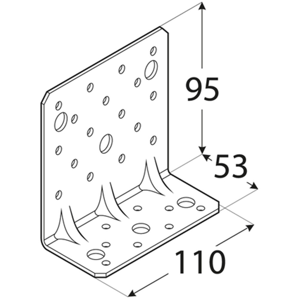 Coltar ranforsat DMX , 95 x 53 x 2.5 mm, otel
