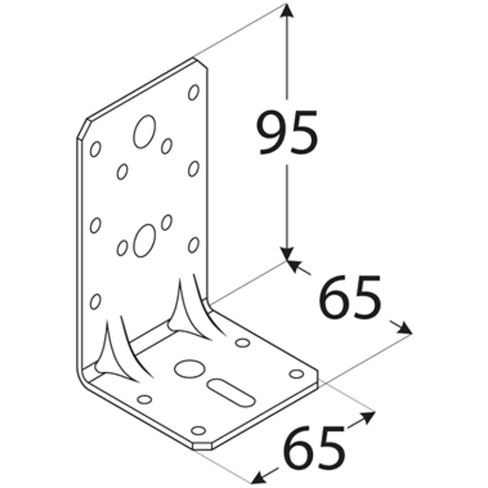 Coltar ranforsat DMX , 95 x 65 x 2.5 mm, otel