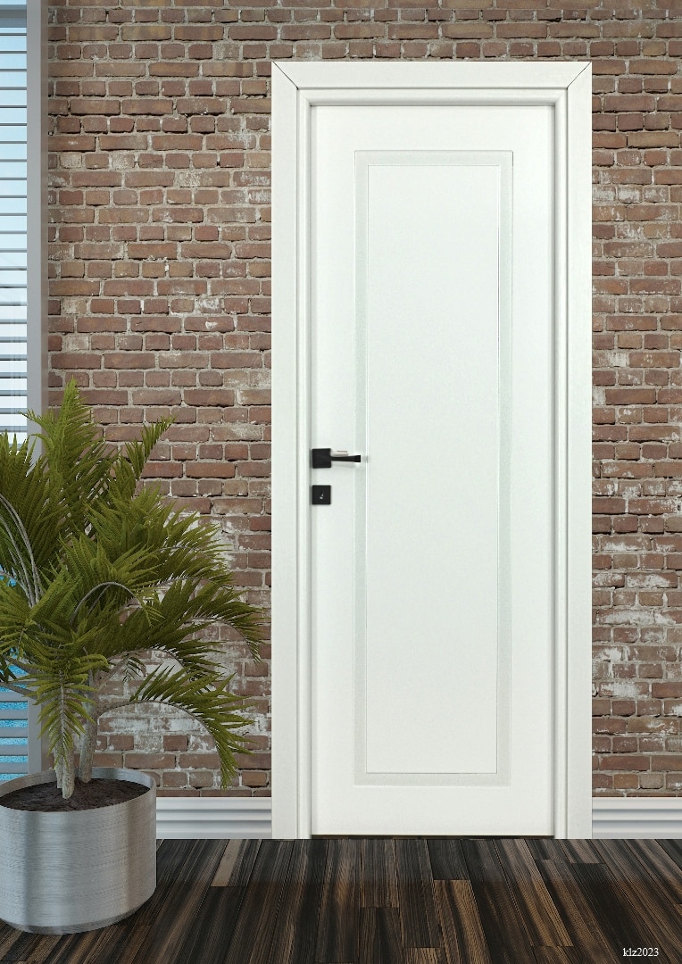 Usa interior Inline, fara geam, reversibila, MDF, 68 x 203 cm, alb