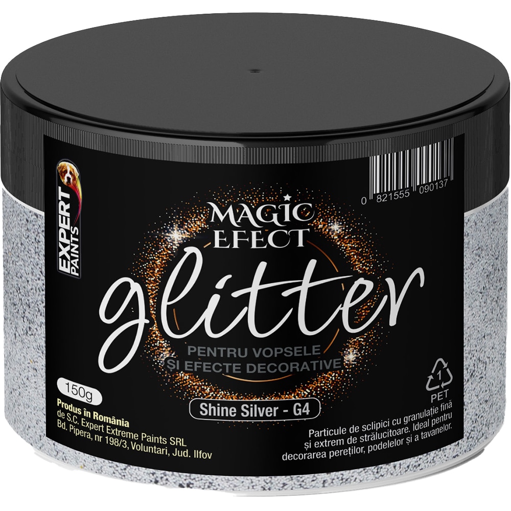 Glitter decorativ EXPERT EXTREME Magic Effect, 150 g, Argintiu 