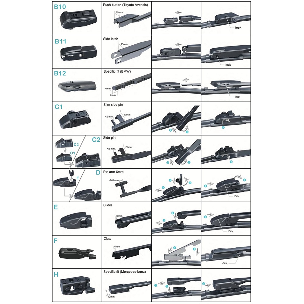Stergator parbriz CARMAX Premium, 13 adaptoare, 50cm