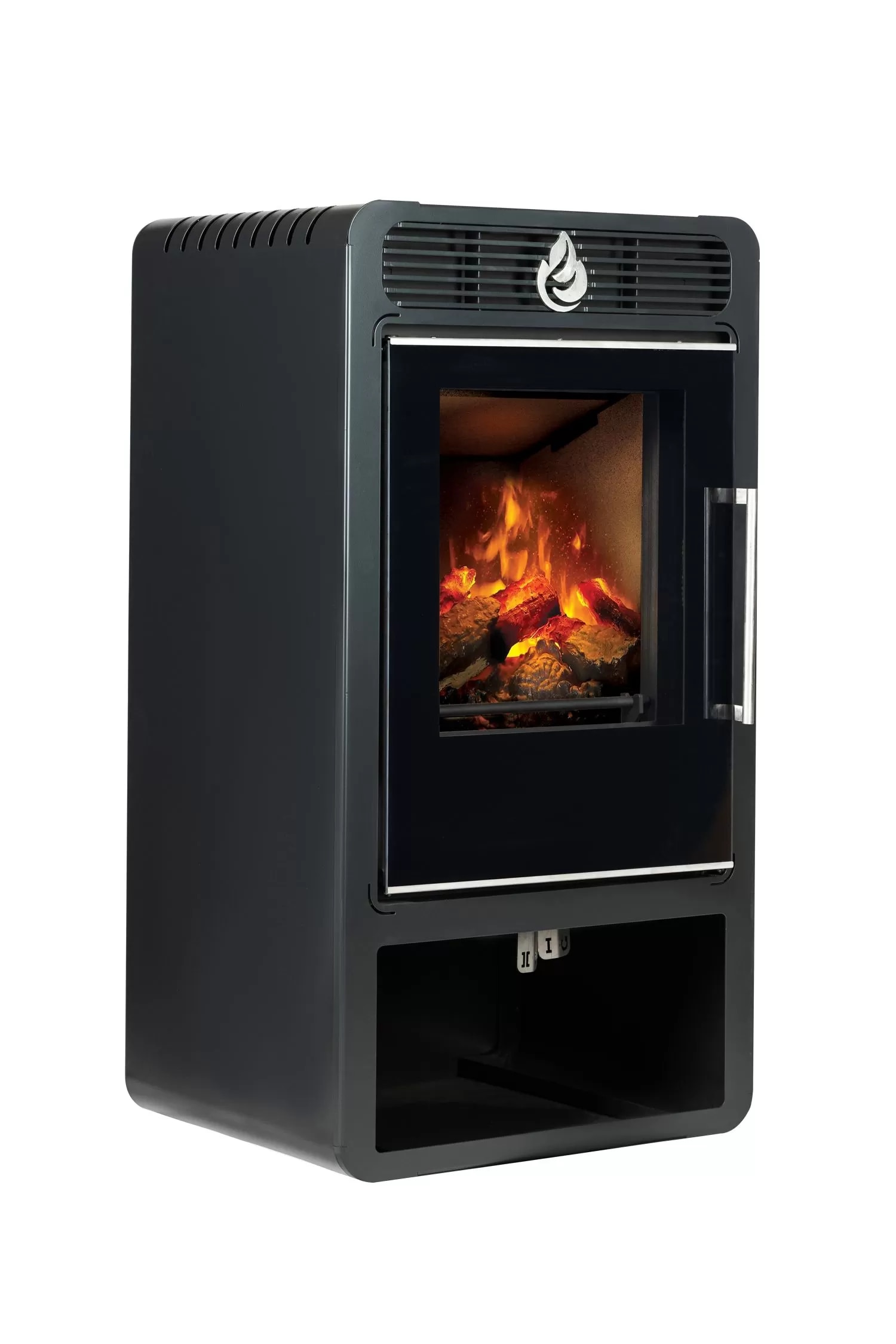 Semineu pe lemne MSS Designo 345.0240, 8 kW, 33l, otel, negru