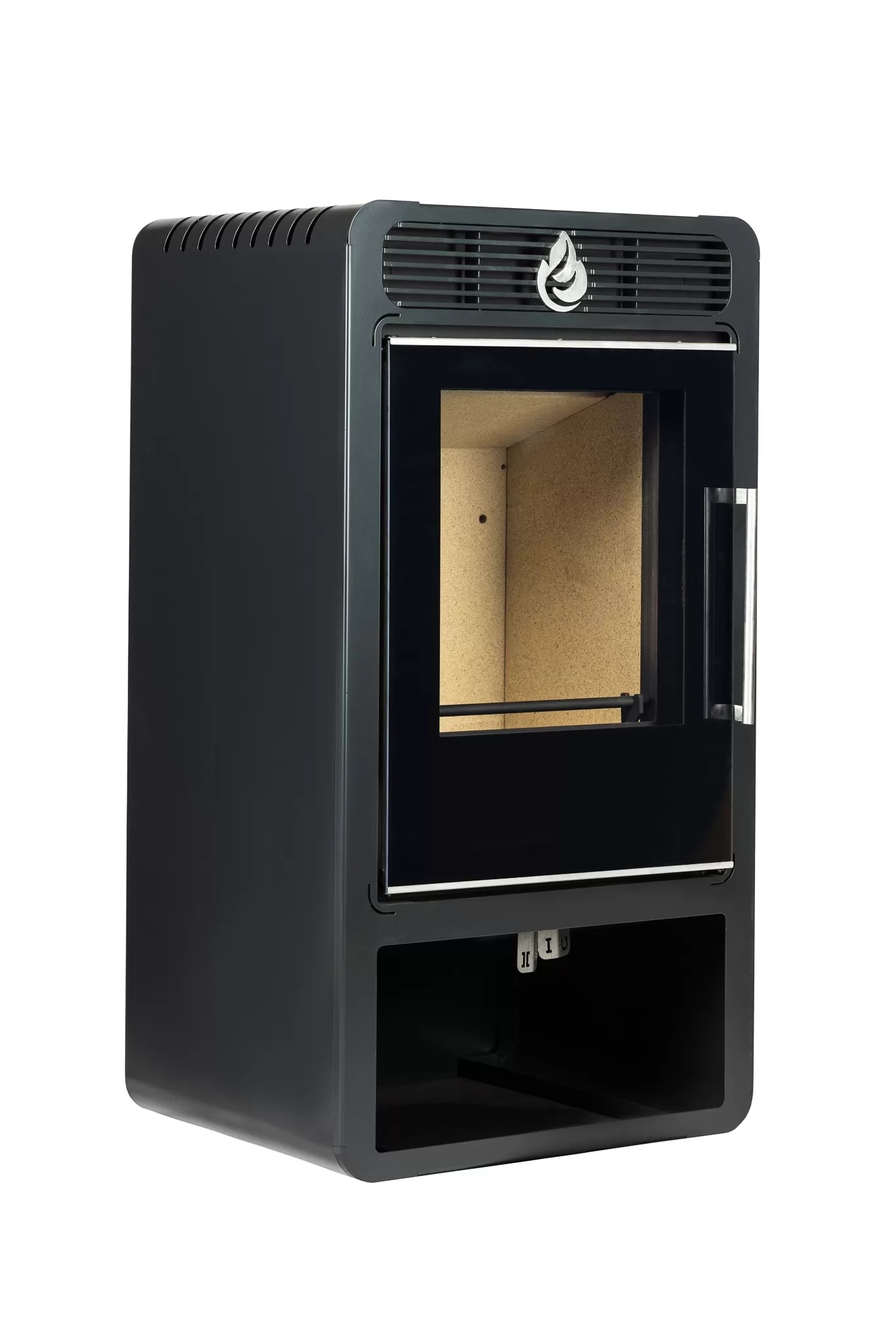 Semineu pe lemne MSS Designo 345.0240, 8 kW, 33l, otel, negru