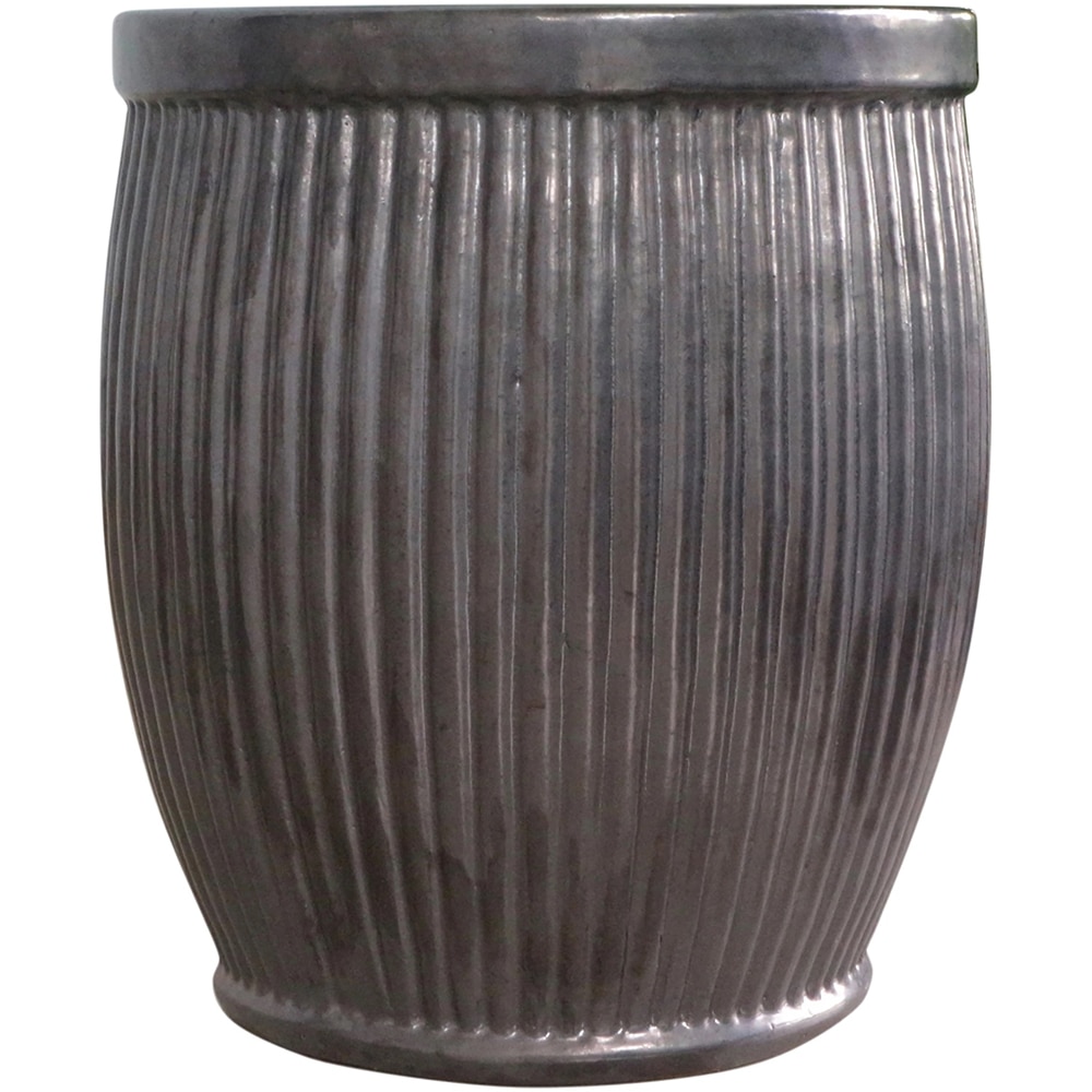 Ghiveci flori VERVE, ceramica, D 35 cm, negru