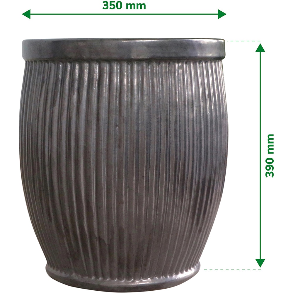 Ghiveci flori VERVE, ceramica, D 35 cm, negru