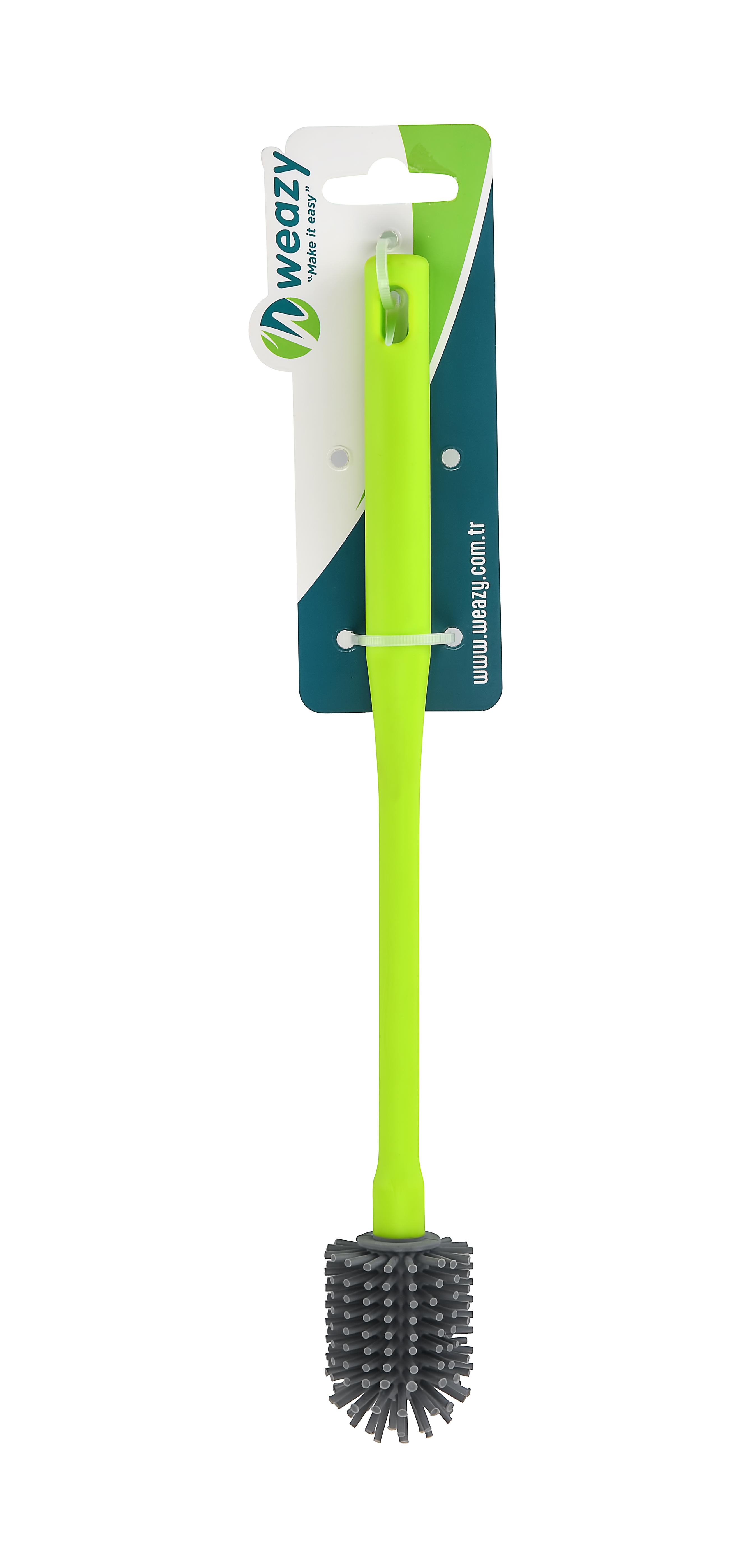 Perie pentru curatat sticle, silicon, verde