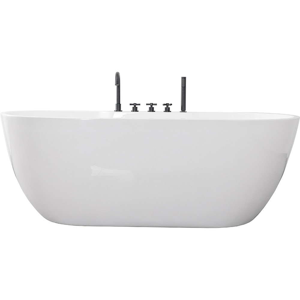 Cada baie freestanding SANOTECHNIK Aruba G9041, acril, 170 x 75 x 58 cm, baterie si para de dus incluse, alb-negru