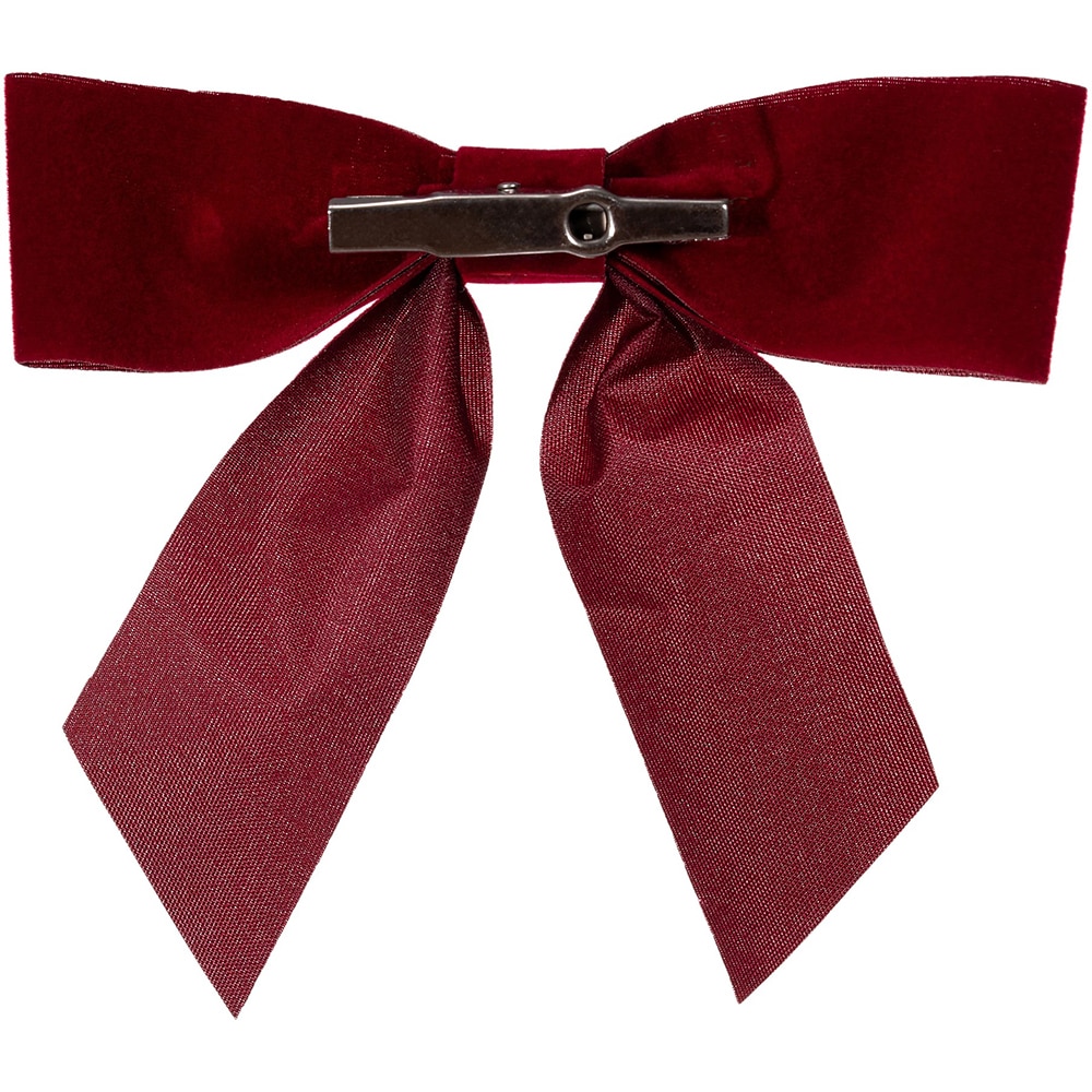 Set 6 fundite pentru brad Craciun, 2 x 13 cm, catifea, rosu 