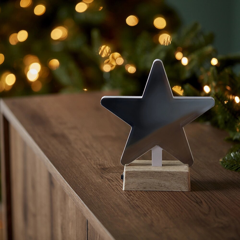 Decoratiune Stea 35 LED-uri, 16.5 x 19 cm, plastic, alb