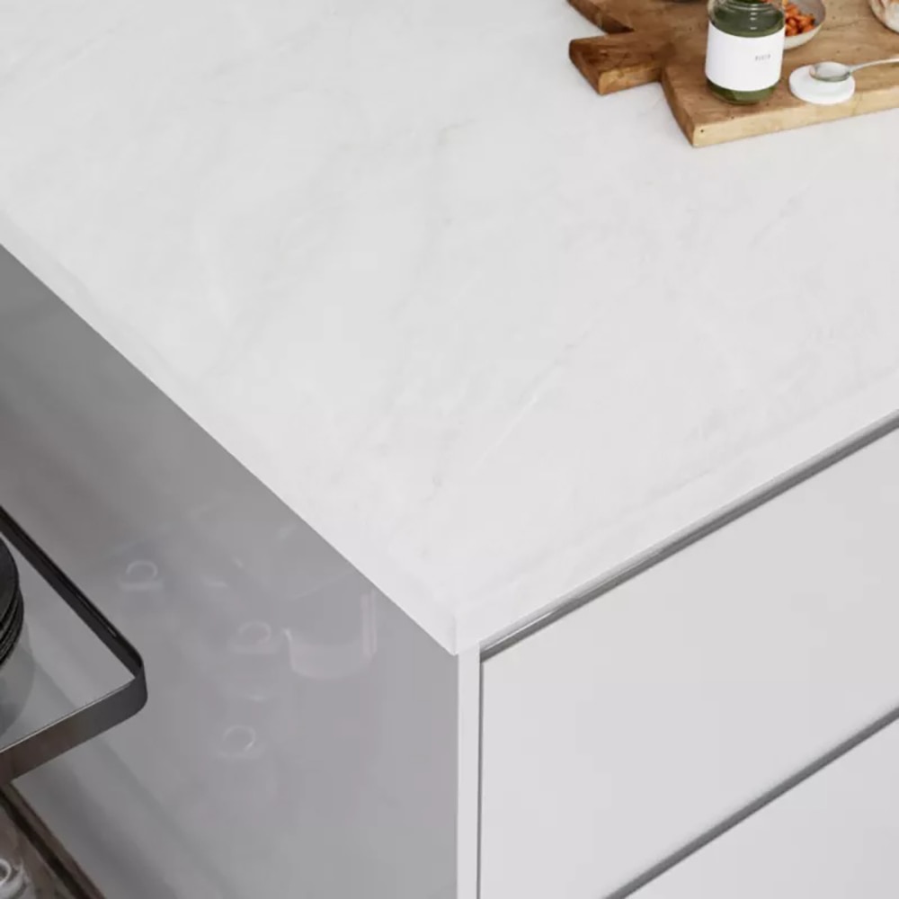 Blat bucatarie GOODHOME, 300 x 62 x 3.8 cm, PAL, alb piatra