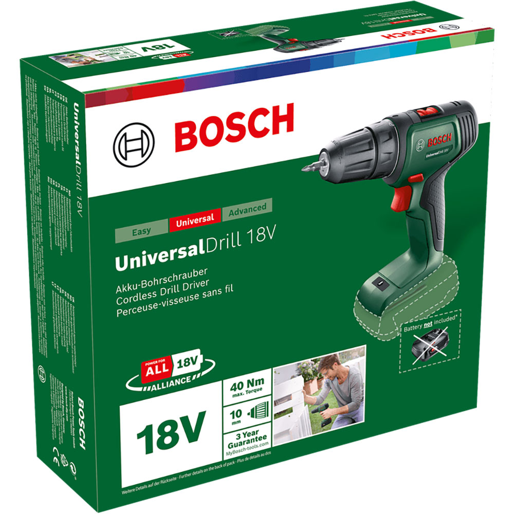 Masina de gaurit si insurubat BOSCH Universal Drill 18V, 40Nm, 1450rpm