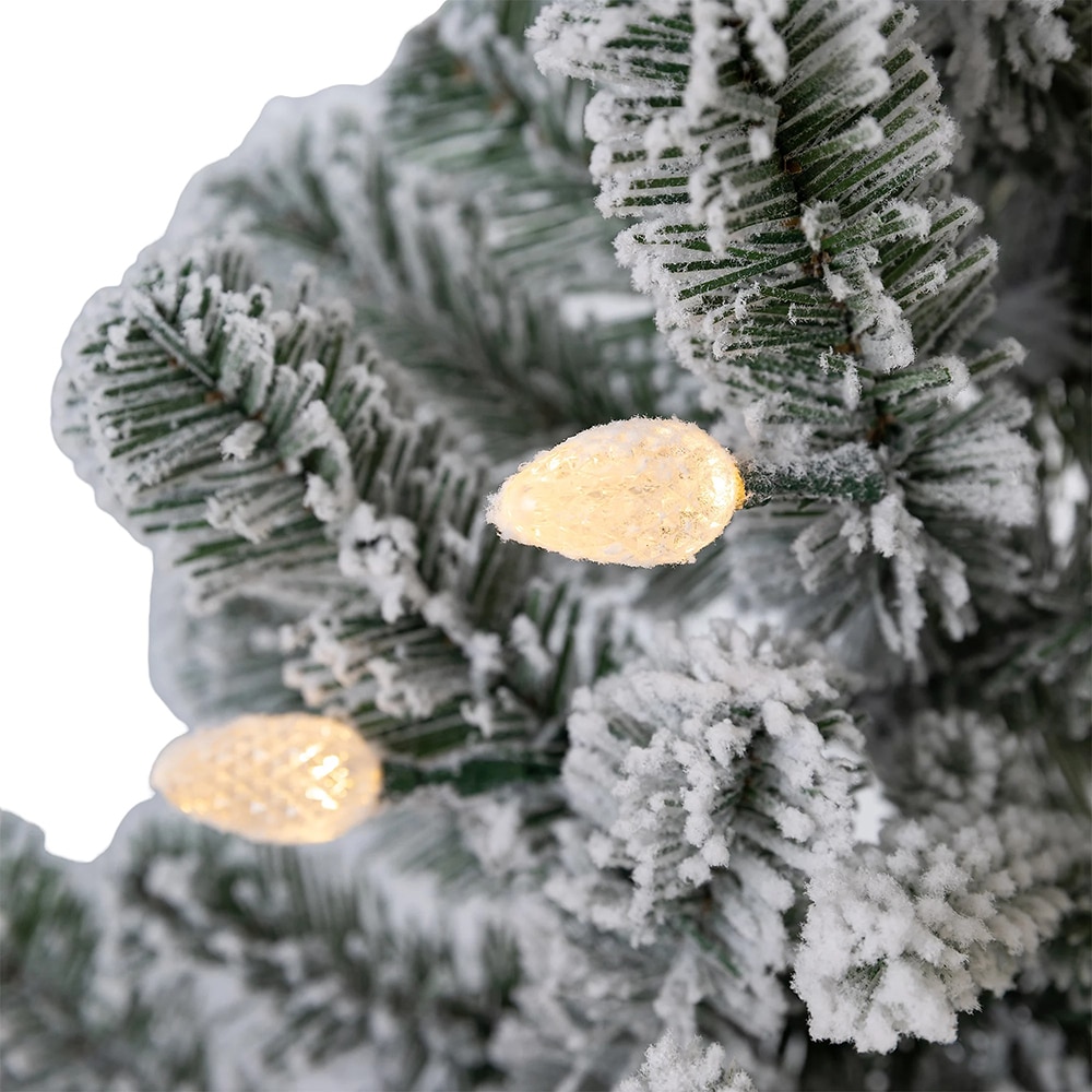 Coronita Artificiala 20 LED-uri, D50 cm, polietilena si PVC, verde/alb