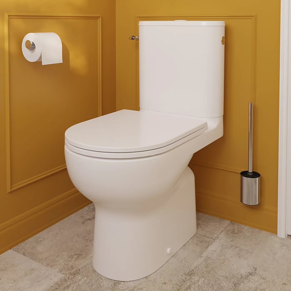 Set vas WC GOODHOME Cavally, evacuare verticala, rezervor 3-4.5l, capac SoftClose, ceramica, alb