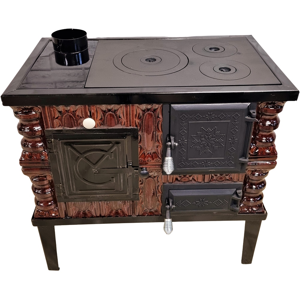 Soba teracota, 2 randuri + plita, 6.5 kW, 80 x 46 x 80 cm