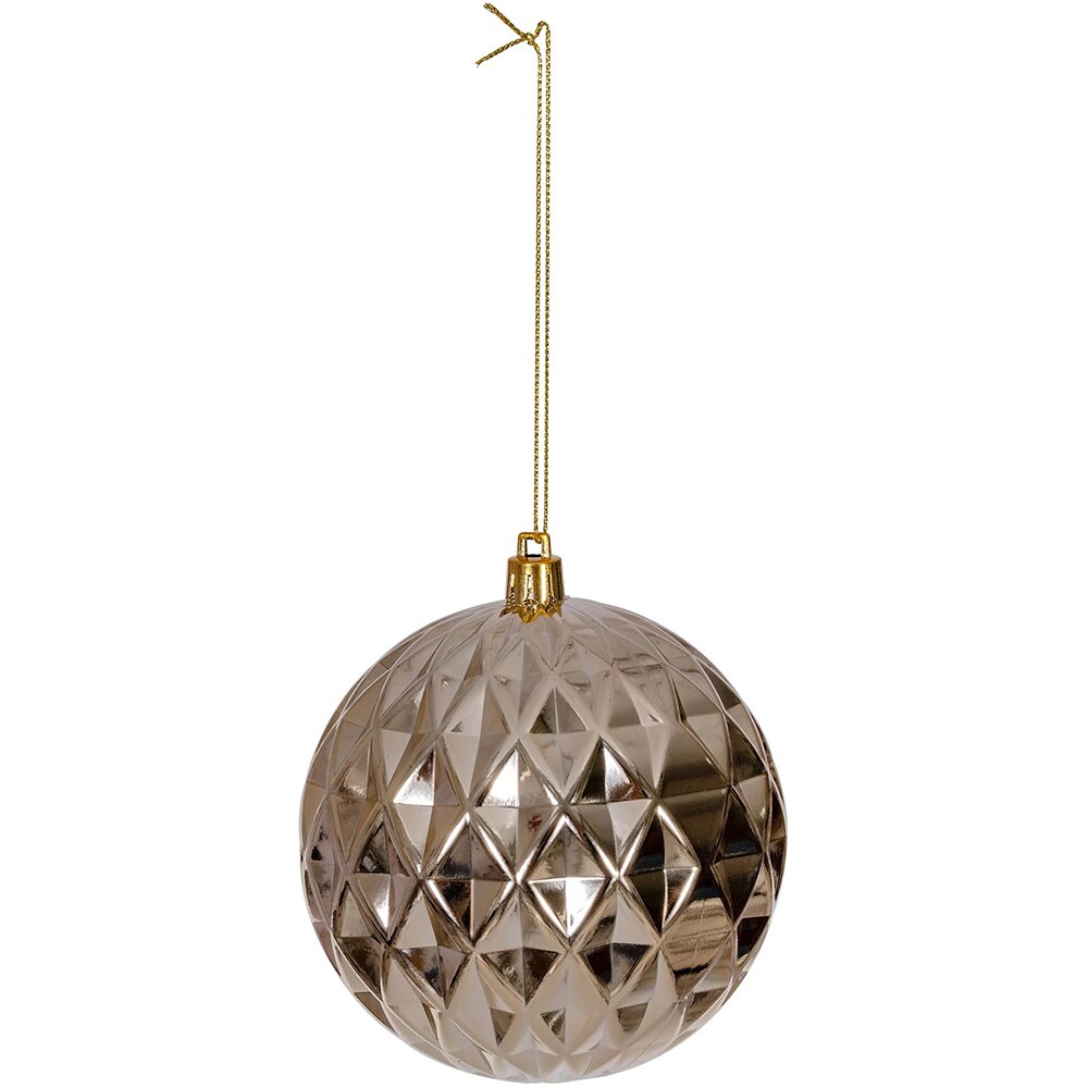 Set 4 globuri pentru brad Craciun, D10 cm, plastic, auriu