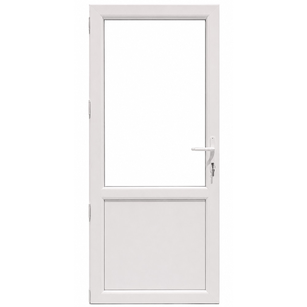Usa exterior FENSTERWELT, cu geam, 4 camere, 2/3, stanga, PVC, 88 x 198 cm, alb
