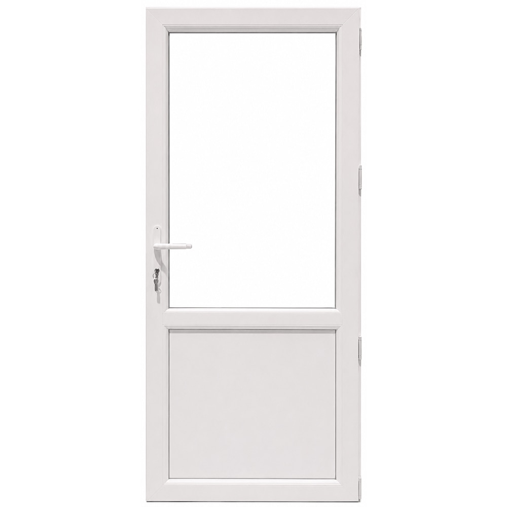 Usa exterior FENSTERWELT, cu geam, 4 camere, 2/3, dreapta, PVC, 88 x 198 cm, alb