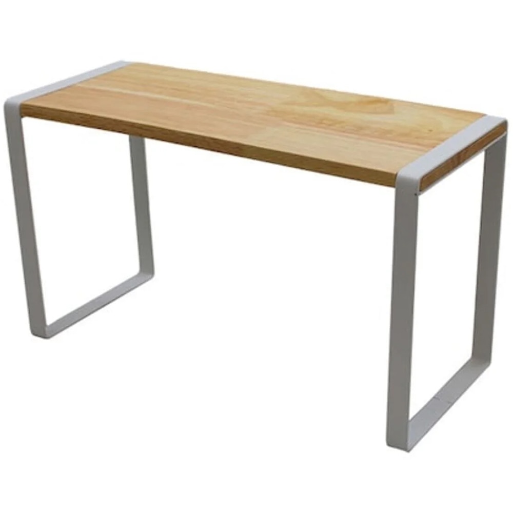 Etajera FRANDIS 041272, metal/lemn, 35 x 18 x 19 cm, alb/natur