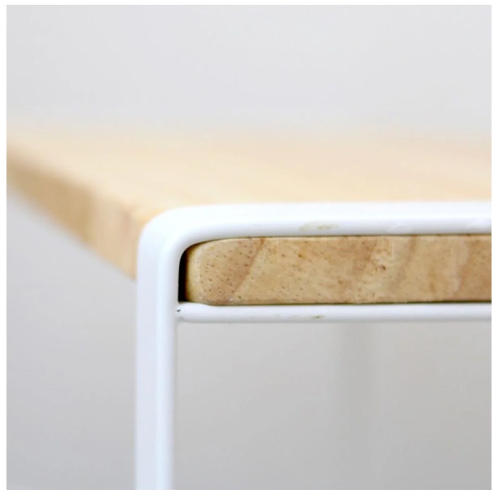 Etajera FRANDIS 041272, metal/lemn, 35 x 18 x 19 cm, alb/natur