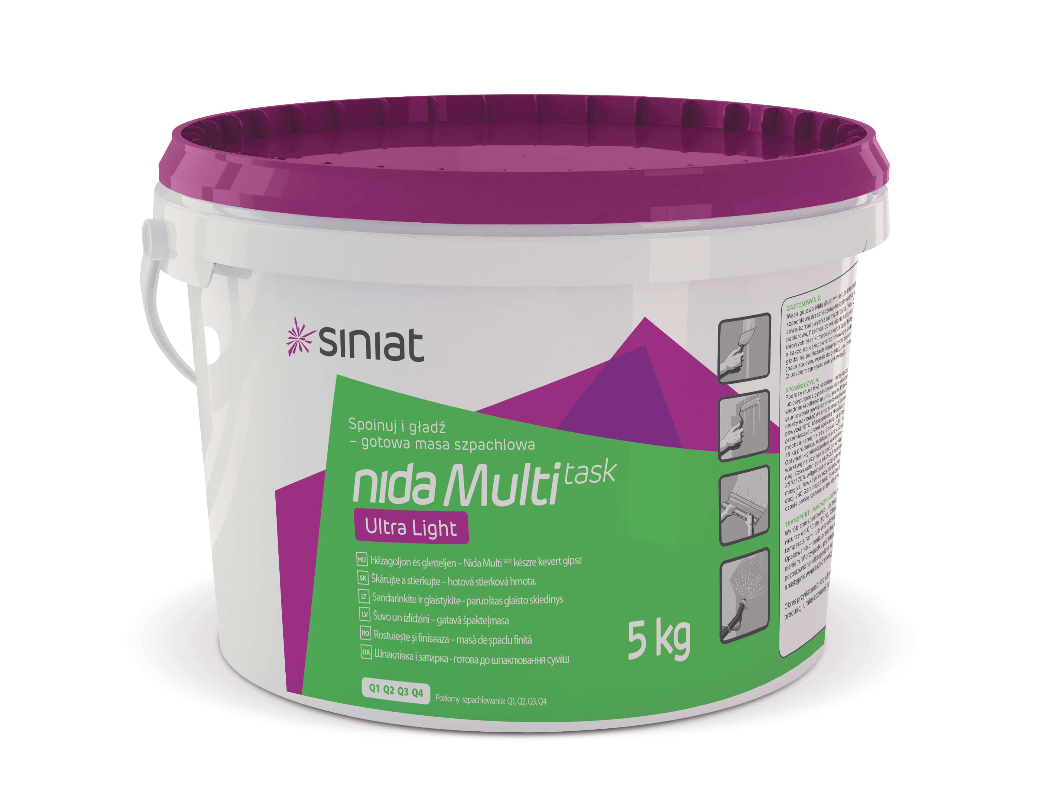 Pasta imbinare si finisare, gata preparata, 5 kg, alb  Nida MULTI TASK