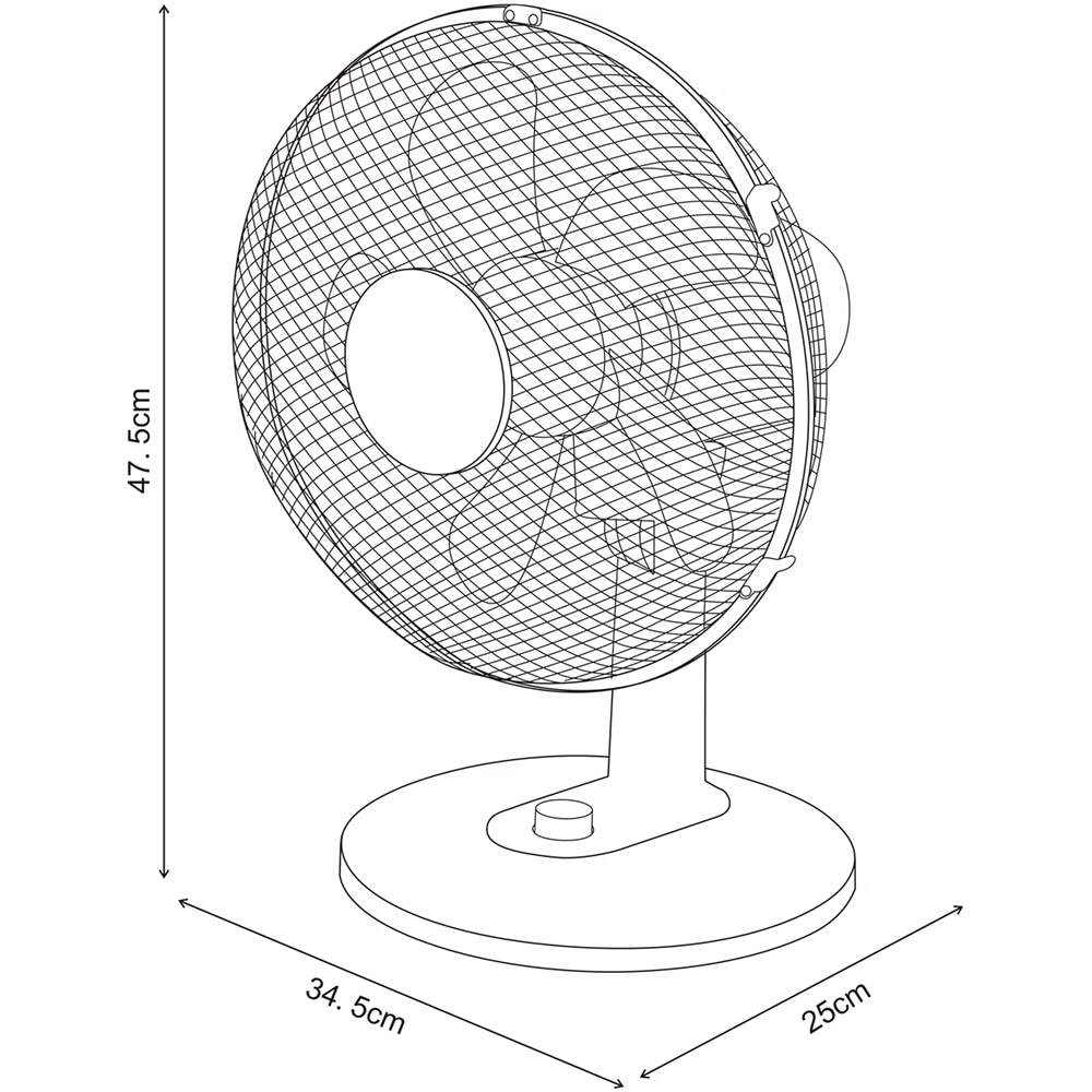 Ventilator de birou GOODHOME Aoba, 3 trepte viteza, 28cm, 40W, negru