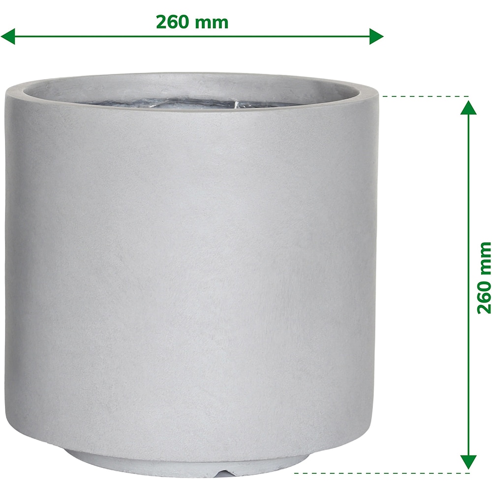 Ghiveci flori VERVE, lut, D 26 cm, gri deschis