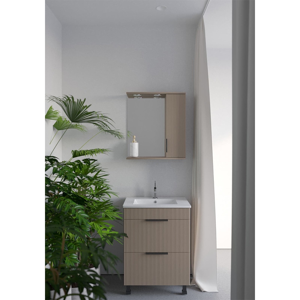 Set masca si lavoar SANITOP Estriado, 60 x 48 x 78 cm, bej