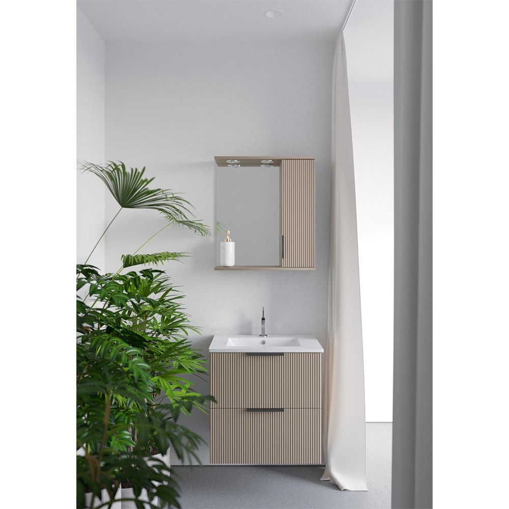 Set masca si lavoar SANITOP Estriado, 60 x 48 x 55 cm, bej