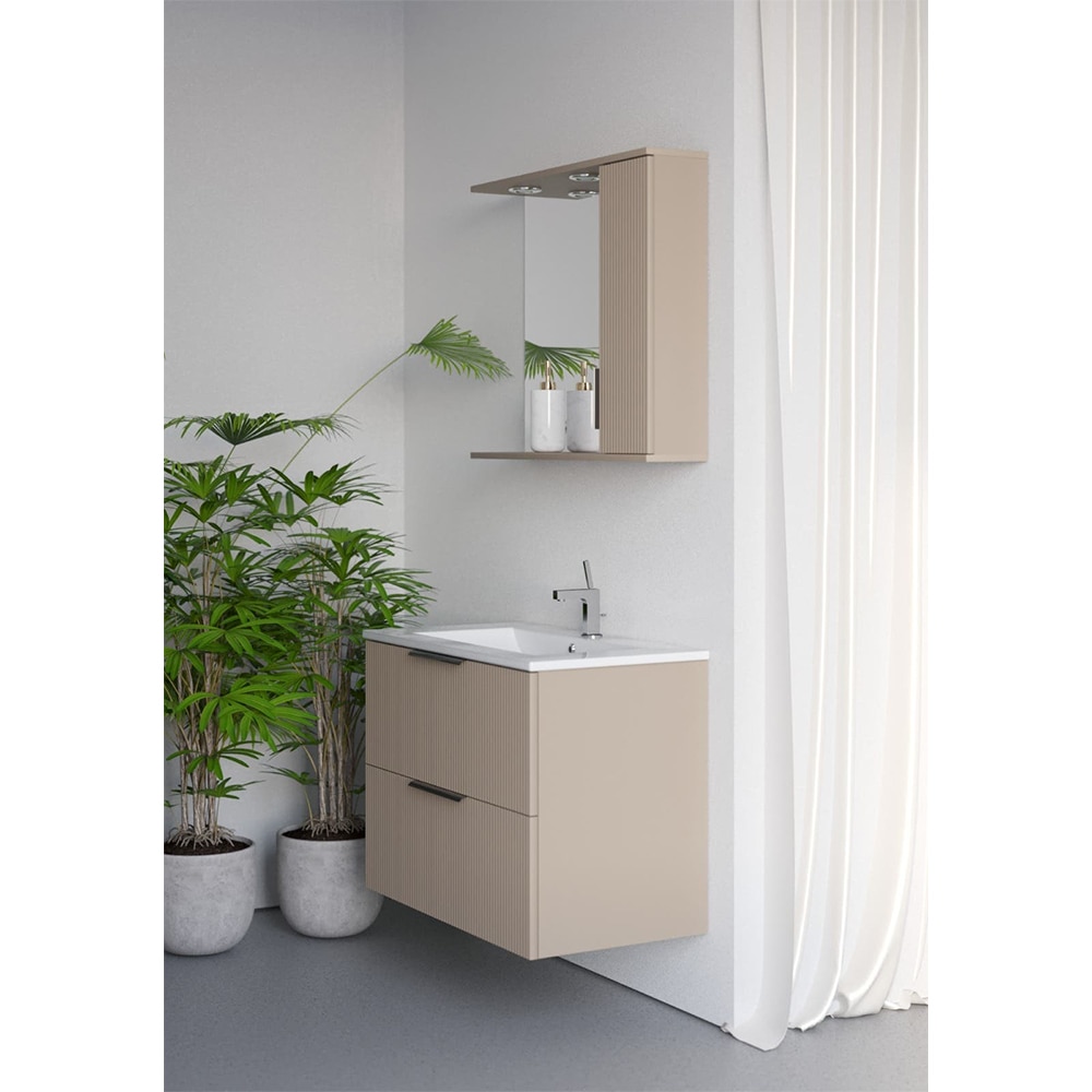 Set masca si lavoar SANITOP Estriado, 79 x 48 x 55 cm, bej