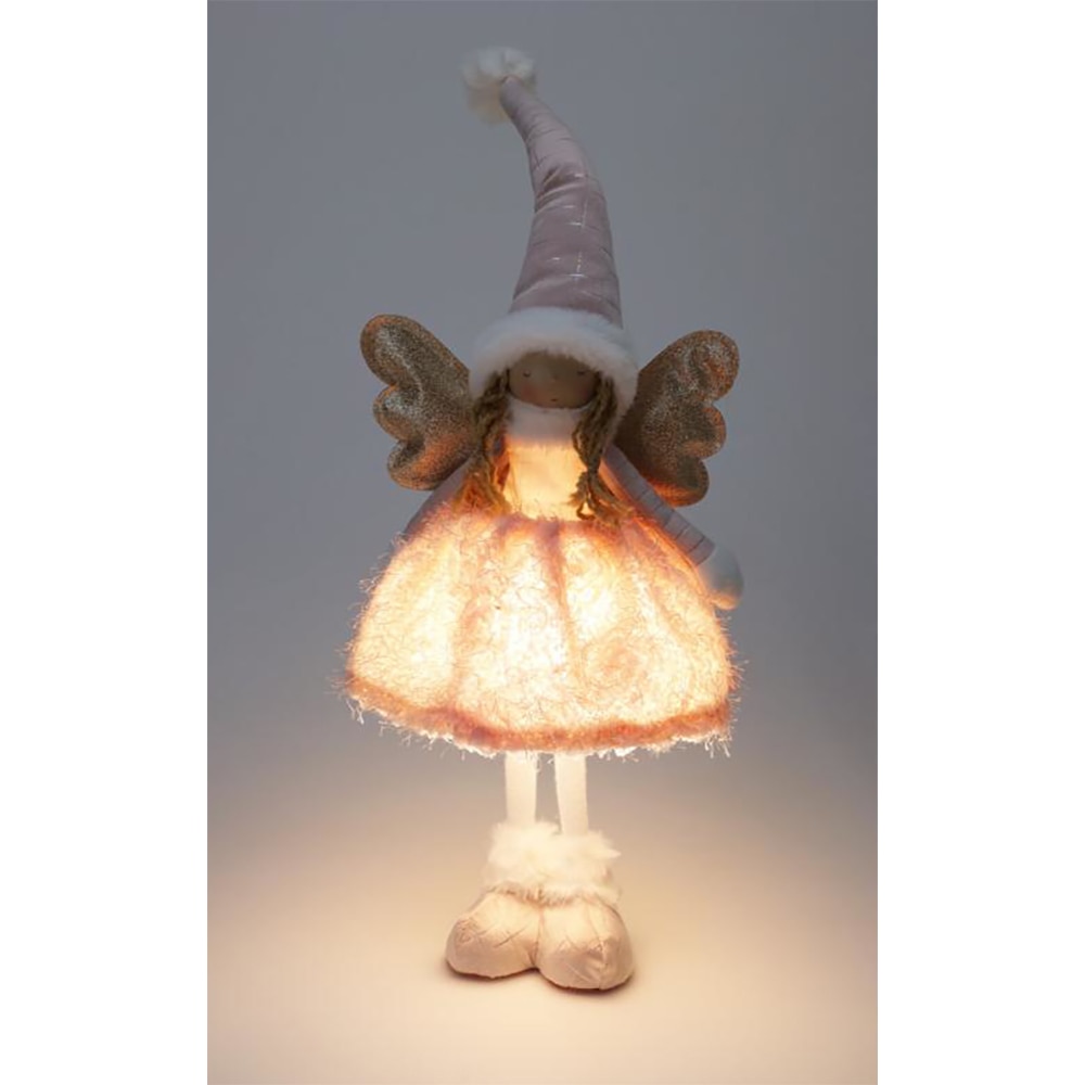 Decoratiune Ingeras LED, 50cm, roz