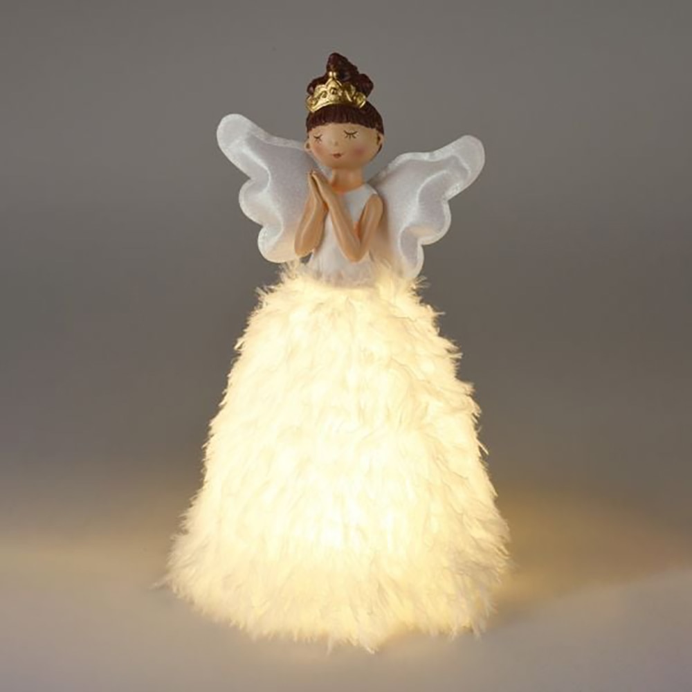 Decoratiune Ingeras LED, 22 x 36 cm, alb