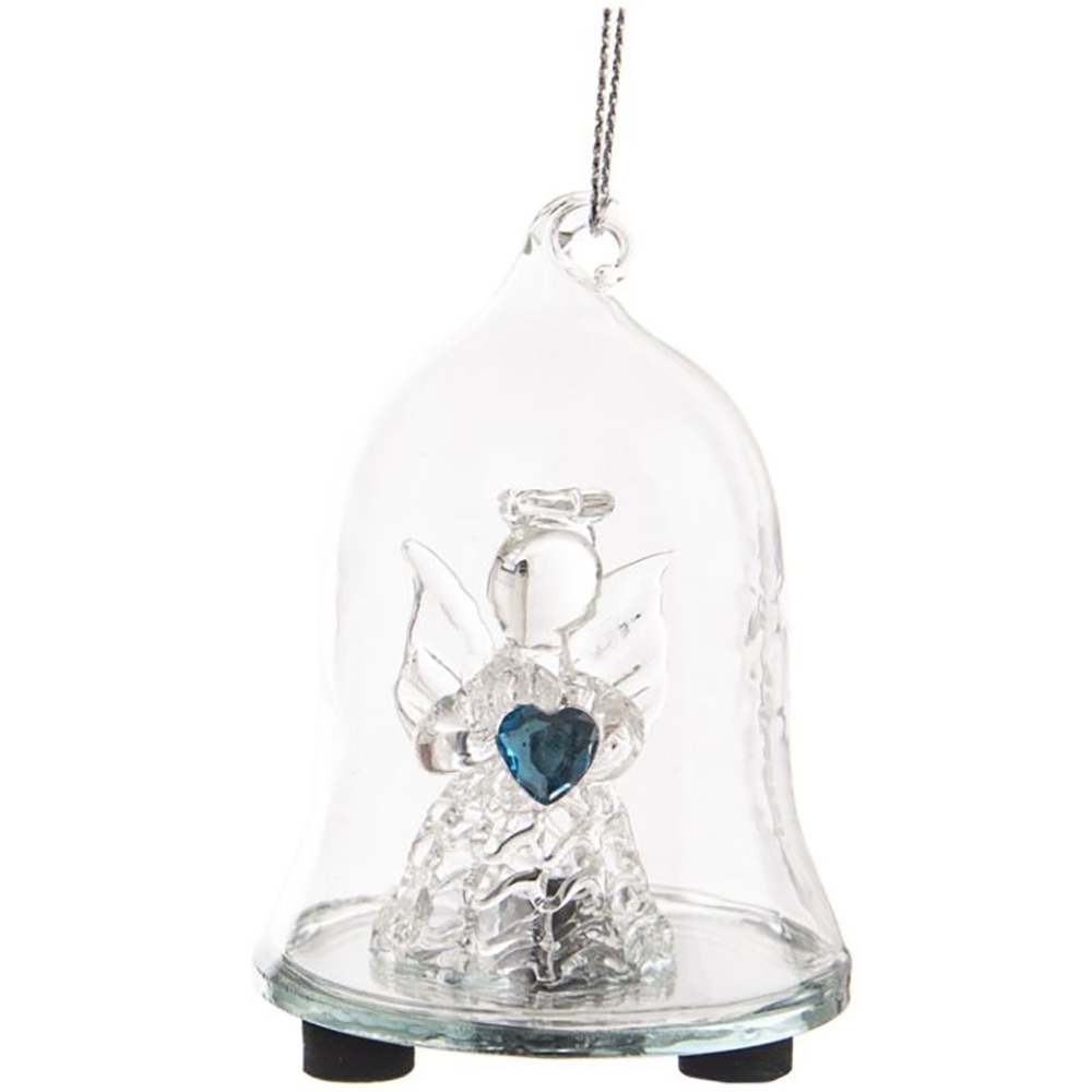 Clopotel LED, 8cm, sticla, transparent