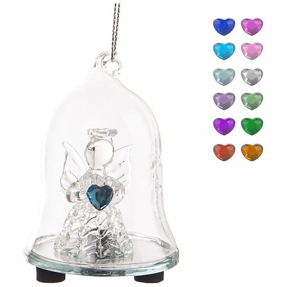 Clopotel LED, 8cm, sticla, transparent