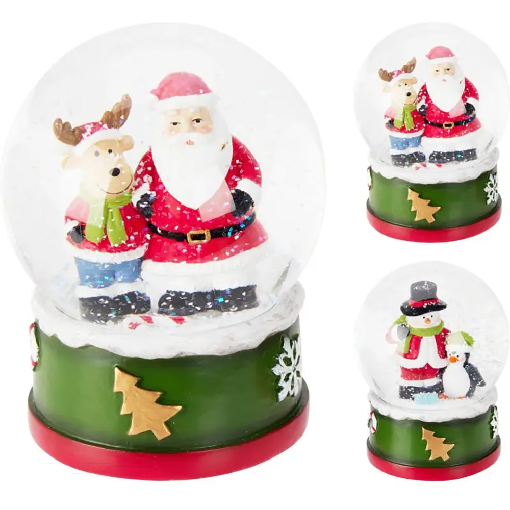 Decoratiune glob cu apa Craciun, 14cm, diverse modele