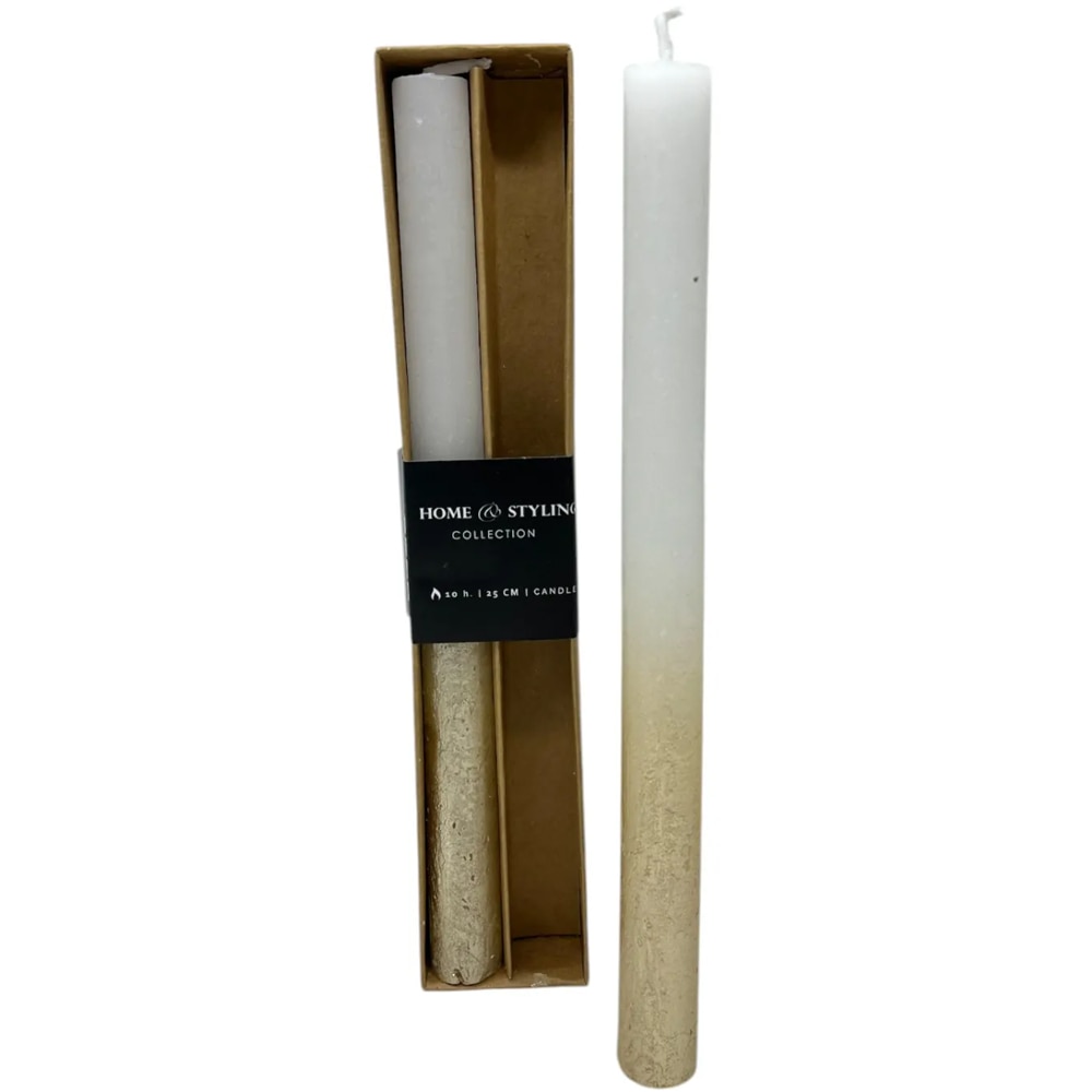 Lumanare cina S2, 2x25 cm, alb