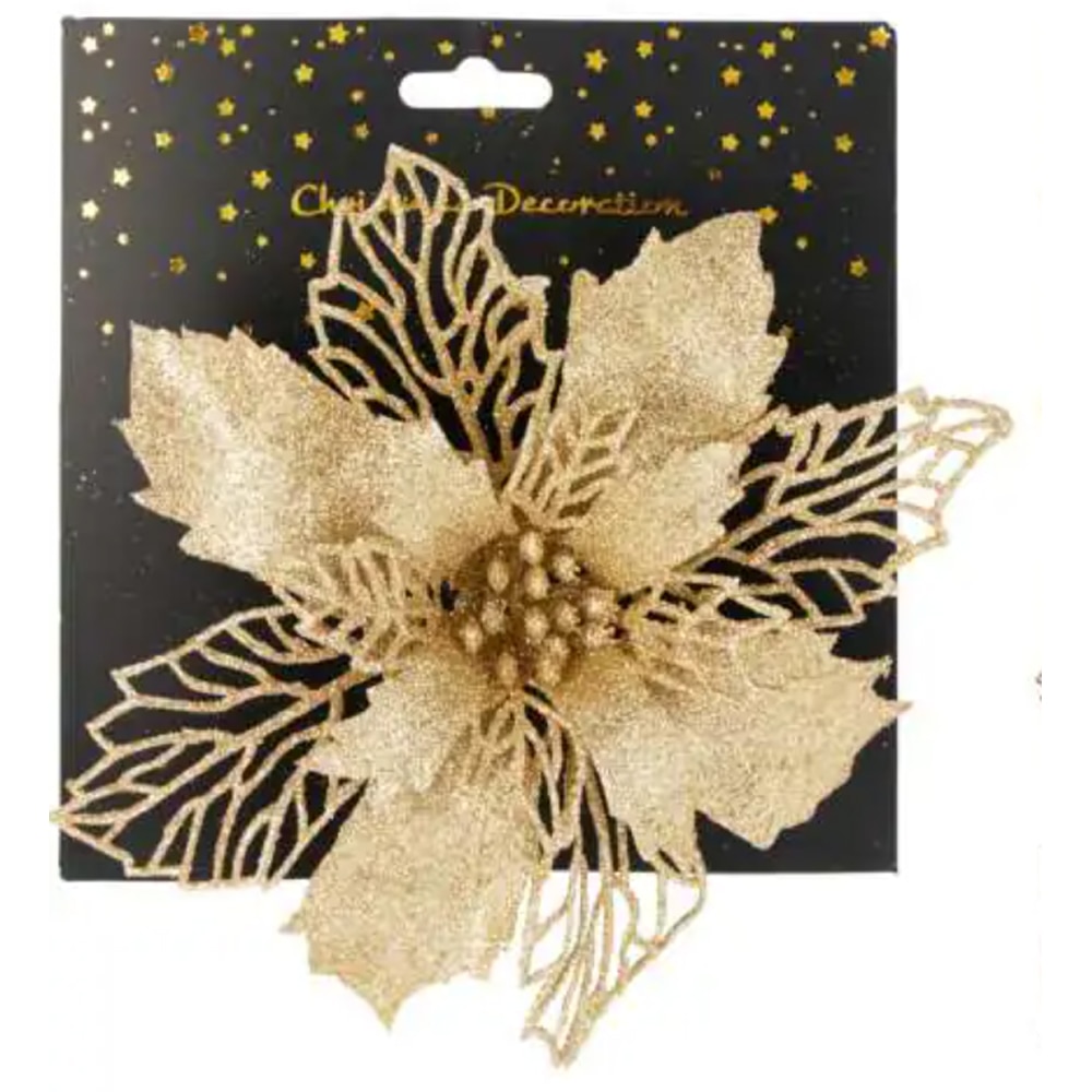 Floare clips sclipici, auriu