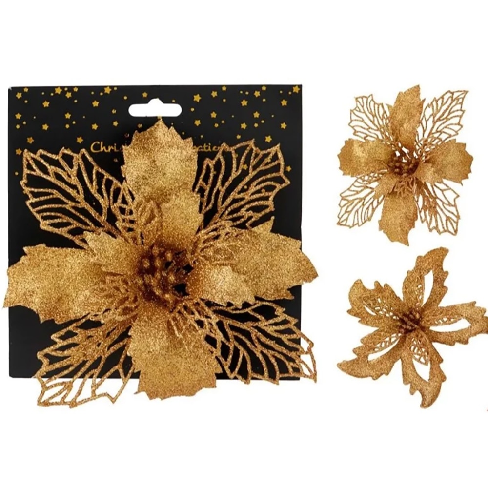 Decoratiune floare clips AWR413320, auriu
