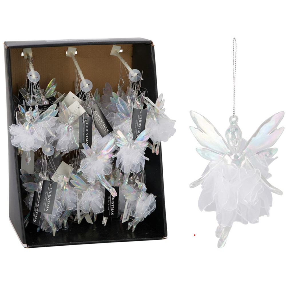 Decoratiune Ingeras, 12 cm, transparent