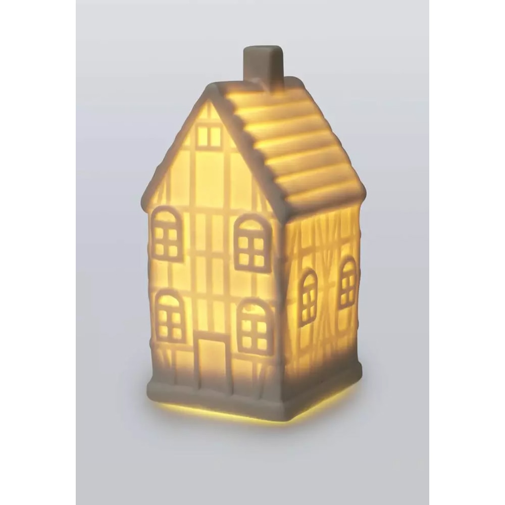 Decoratiune casuta LED, 10cm, alb