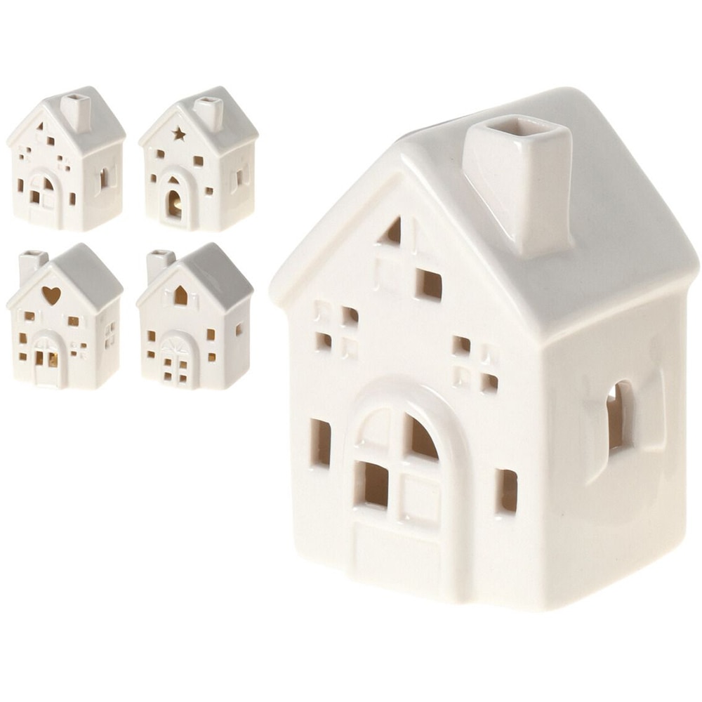 Decoratiune casuta LED, 8 cm, alb, diverse modele