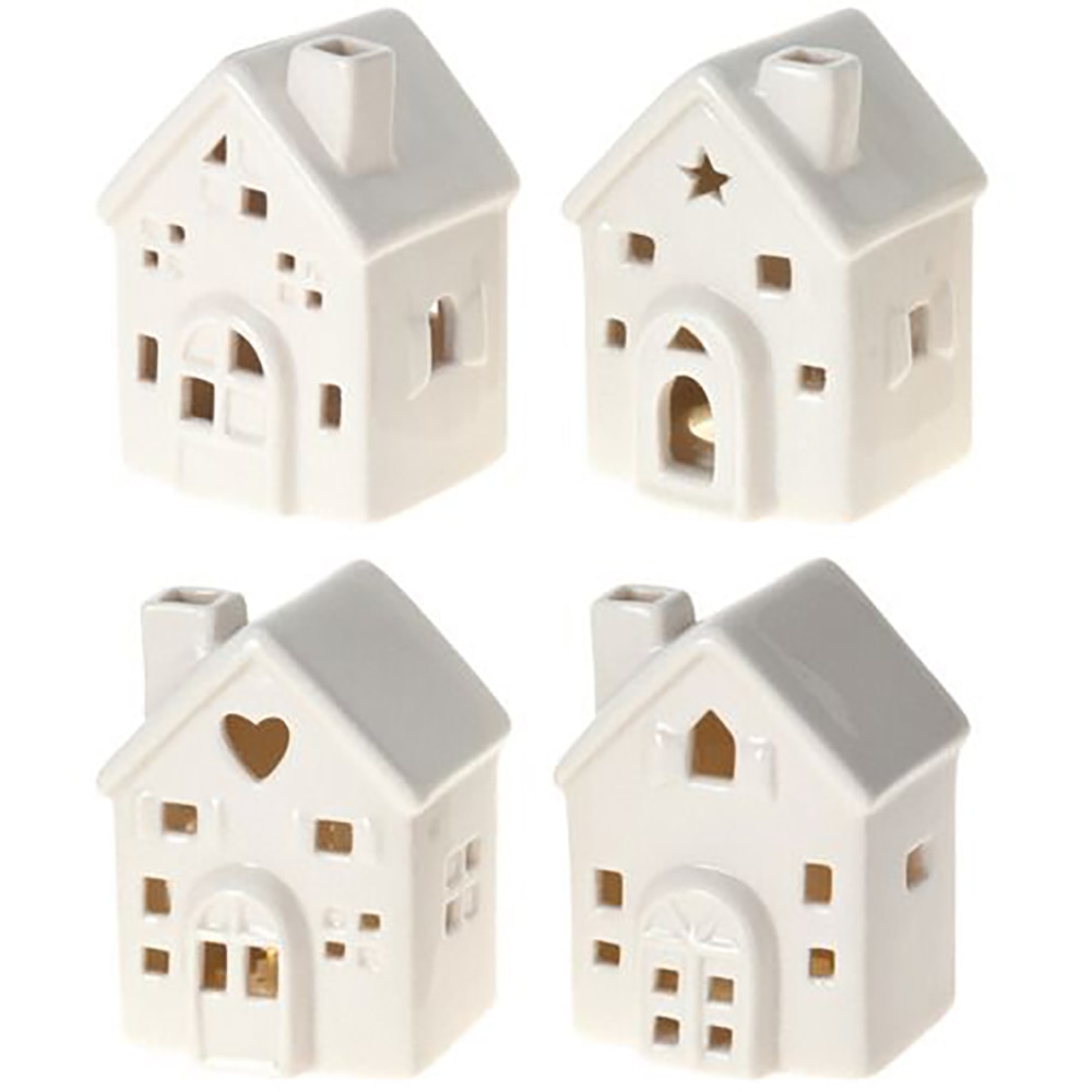 Decoratiune casuta LED, 8 cm, alb, diverse modele