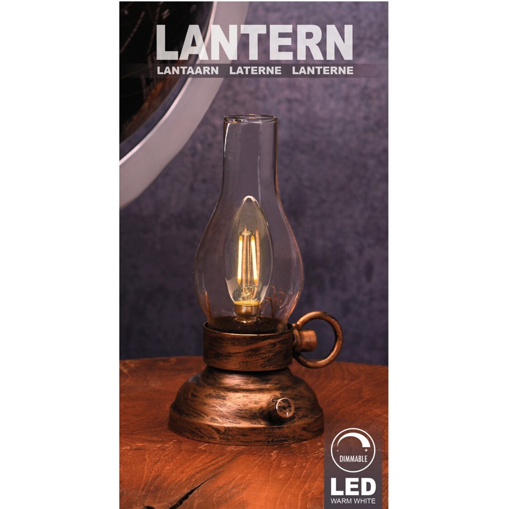 Felinar LED, 20 cm, maro