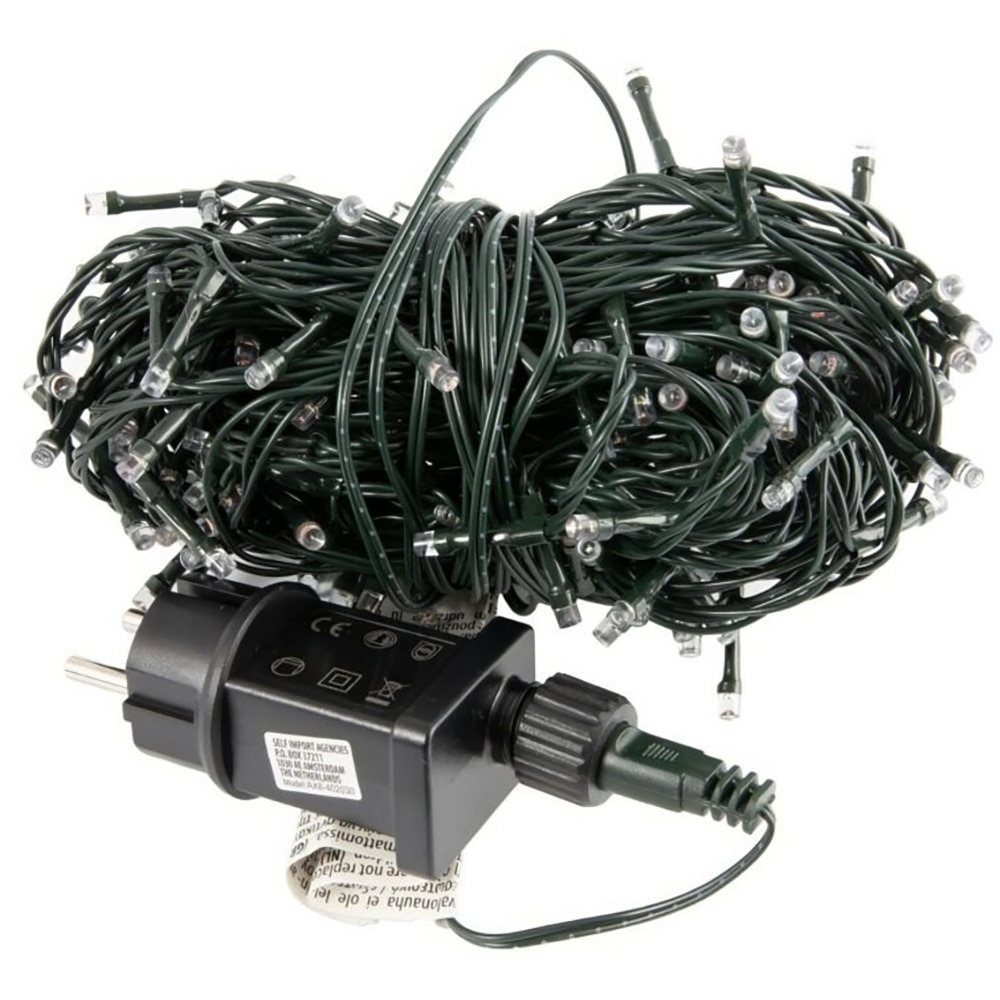 Instalatie Craciun interior/exterior, 120 LED-uri, 9 m, alb rece