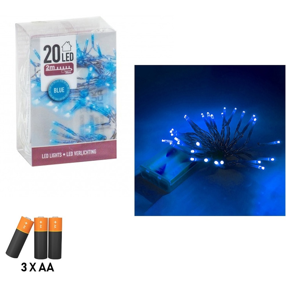 Instalatie Craciun interior Fancy, 20 LED-uri, 2 m, albastru