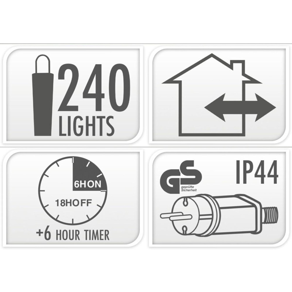 Instalatie Craciun interior/exterior, 240 LED-uri, 18 m, multicolor macaron