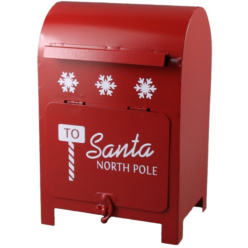 Cutie scrisori Xmas, metal, 15 x 11 x 23 cm, rosu